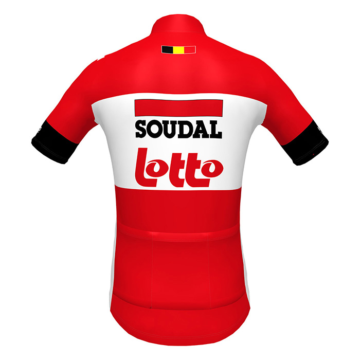 2022 Fahrradbekleidung Lotto Soudal Rot Trikot Kurzarm und Tragerhose